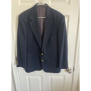 Vtg 90s Andhurst Navy Blue Gold Button Blazer Sport Coat Jacket 40S Yacht USA